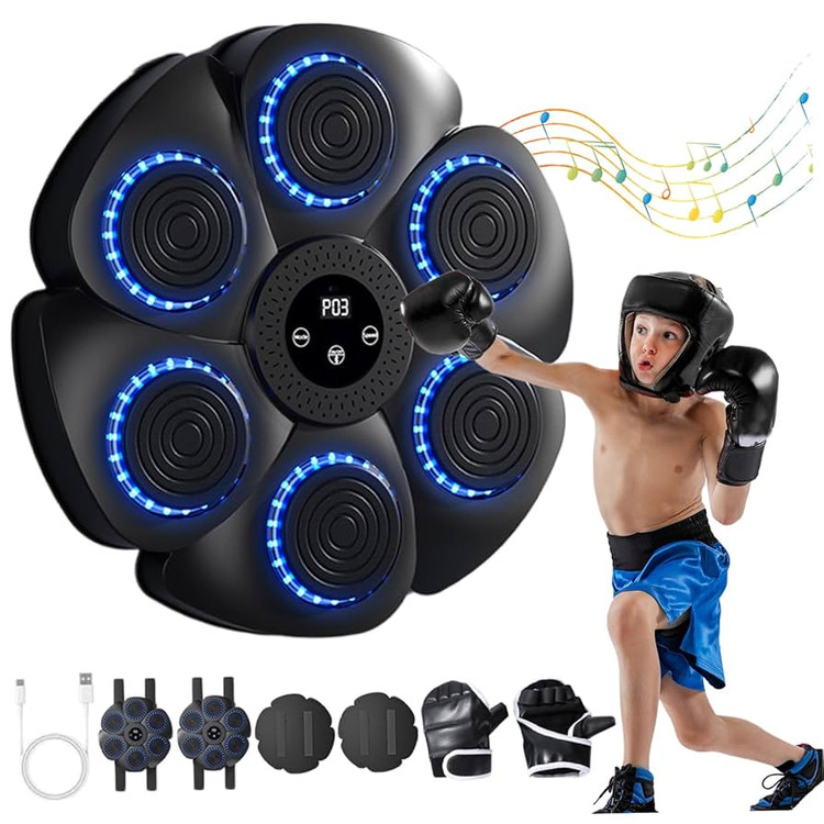 کیسه بوکس دیواری هوشمند موزیکال مدل P03دستکش دار